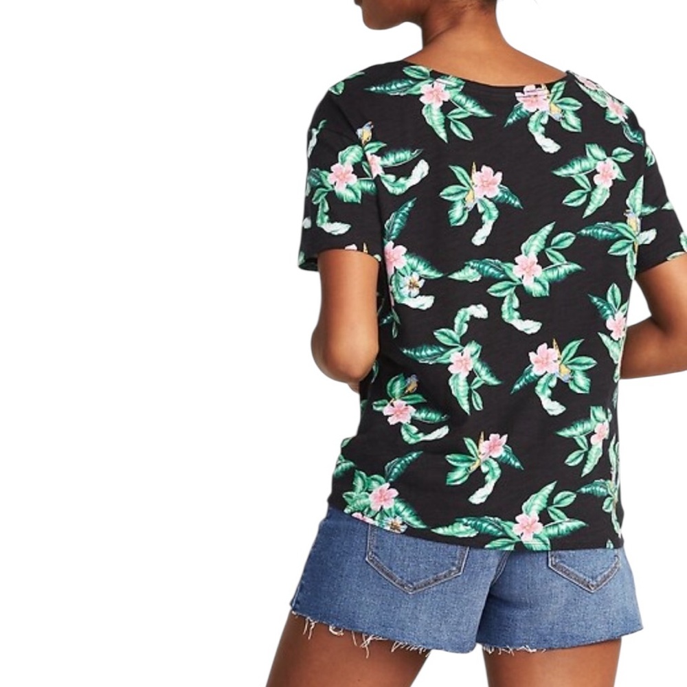 Floral Black Top